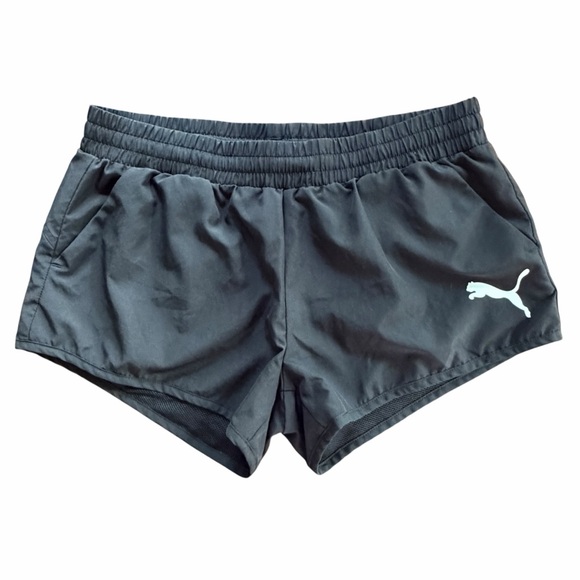PUMA Women’s Running Shorts Black Mesh Liner Athletic Gym Shorts Size M - Picture 2 of 7